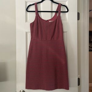 Ann Taylor Loft Pink and black striped dress with pockets! Size 2